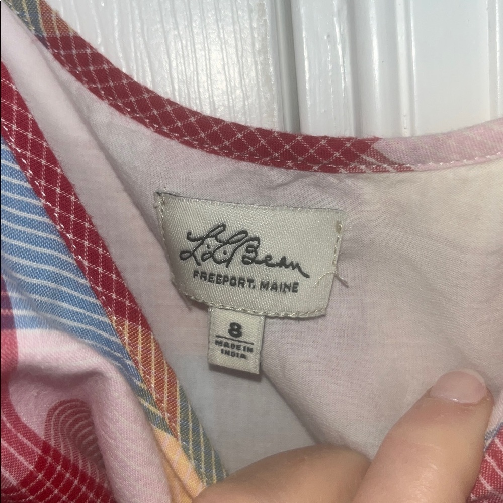 LL Bean Madras plaid A-line or sheath dress Size 8 - Picture 6 of 9